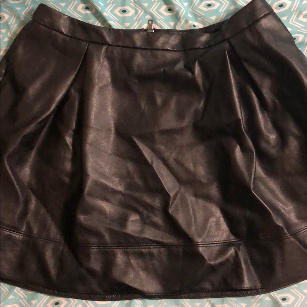 Faux leather skater skirt